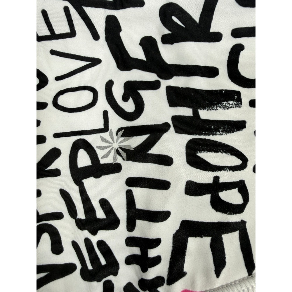 Athleta Pride Elation Train Short Womens Medium White Multicolor Graffiti Print - Picture 9 of 12